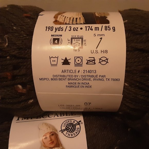 Set of 3!!! NWT Impeccable Yarn by Loops and Threads Camo Tweed Yarn - Picture 4 of 5
